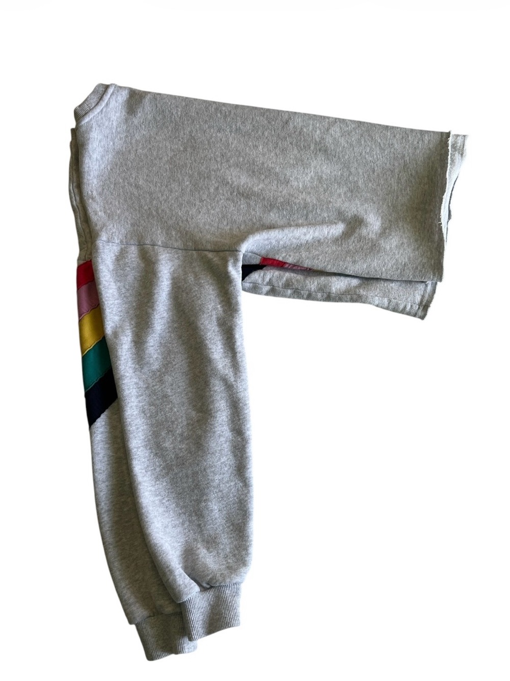 Marine Layer XS Cropped Color Stripe Sweatshirt - Gray - Picture 3 of 8